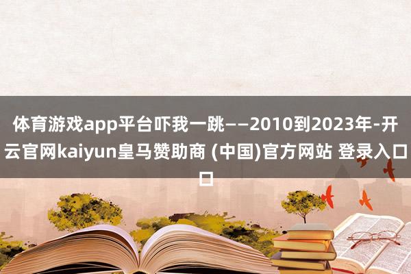 体育游戏app平台吓我一跳——2010到2023年-开云官网kaiyun皇马赞助商 (中国)官方网站 登录入口