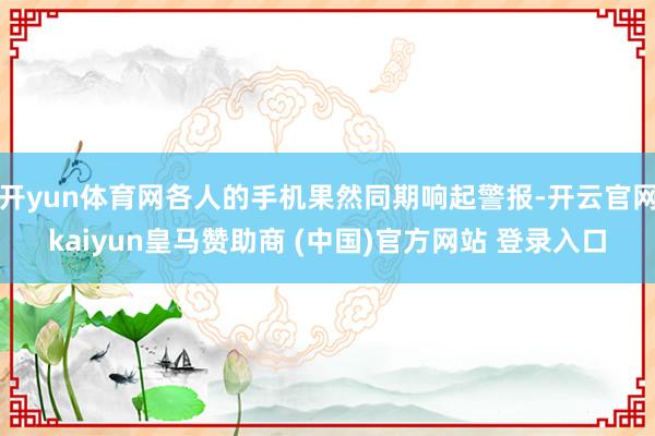 开yun体育网各人的手机果然同期响起警报-开云官网kaiyun皇马赞助商 (中国)官方网站 登录入口